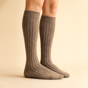 Wool knee socks made from Mongolian wool of organic origin